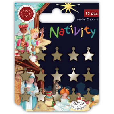 Craft Consortium Nativity - Metal Charms Stars